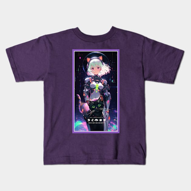 Anime Sci-Fi Cat Girl | Quality Anime Girl Artwork | Manga Girl Anime Art Kids T-Shirt by AlNoah